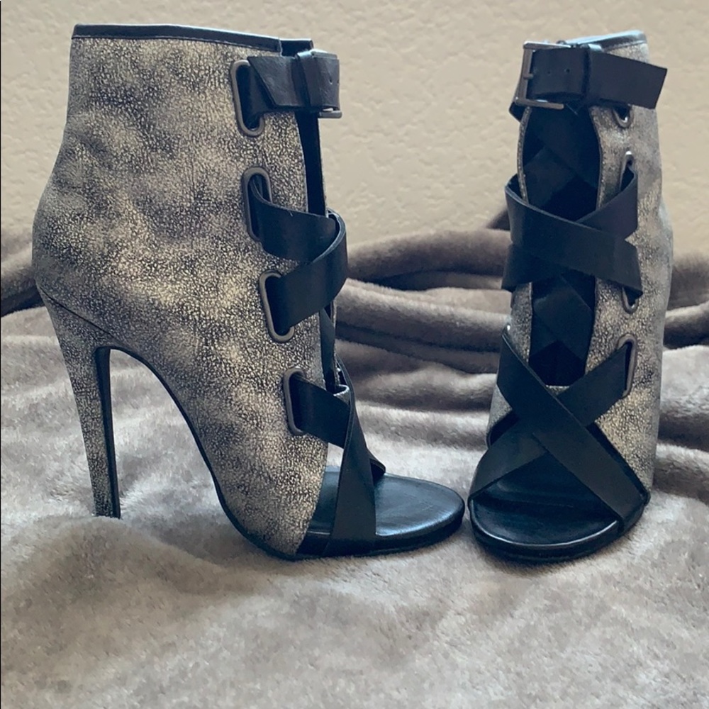 Open toe strap bootie